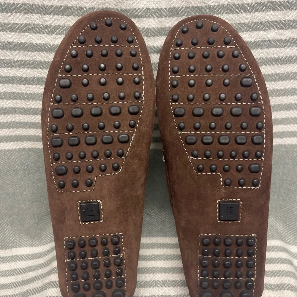 Jack Erwin Parker Brown Suede Slip-On‎ Loafers with Moccasin Stitching Size 8D